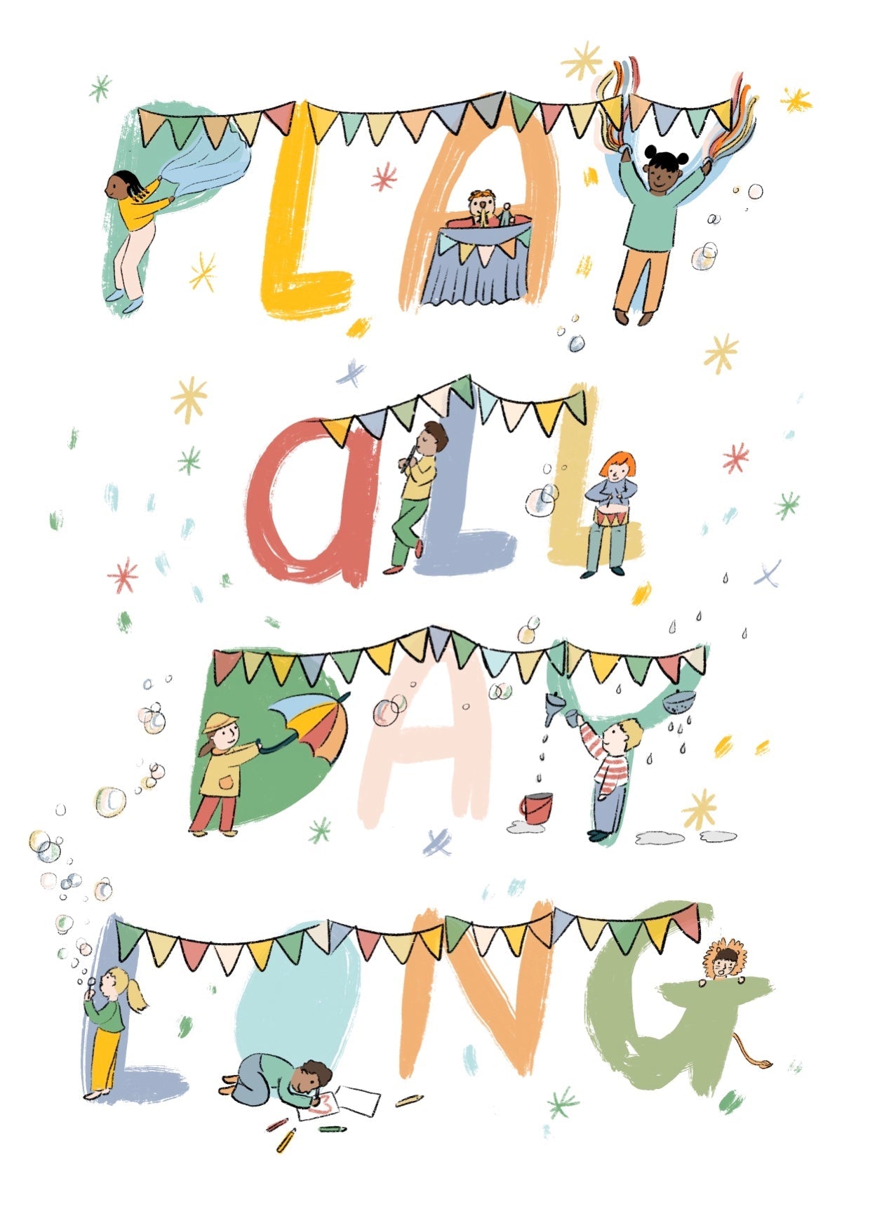 Play All Day Long A4 Print