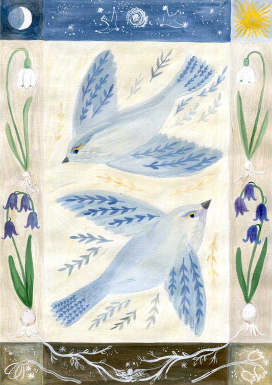 Spring Birds A4 Print