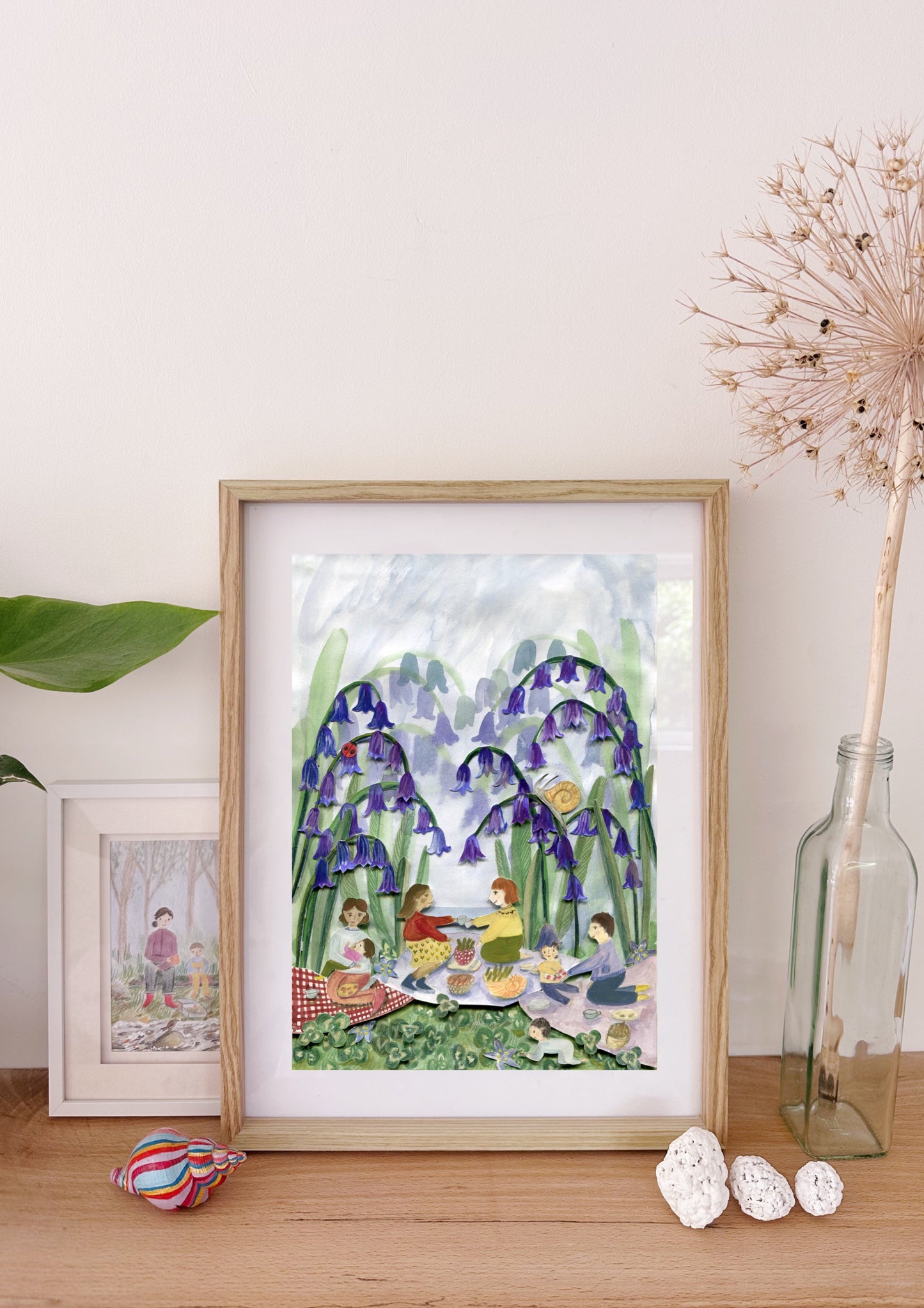 Picnic in the Bluebells A4 Print